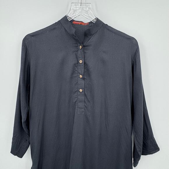 Khaadi Pret Pakistan kurta women's size 8 tunic top long sleeve gray - Picture 2 of 9